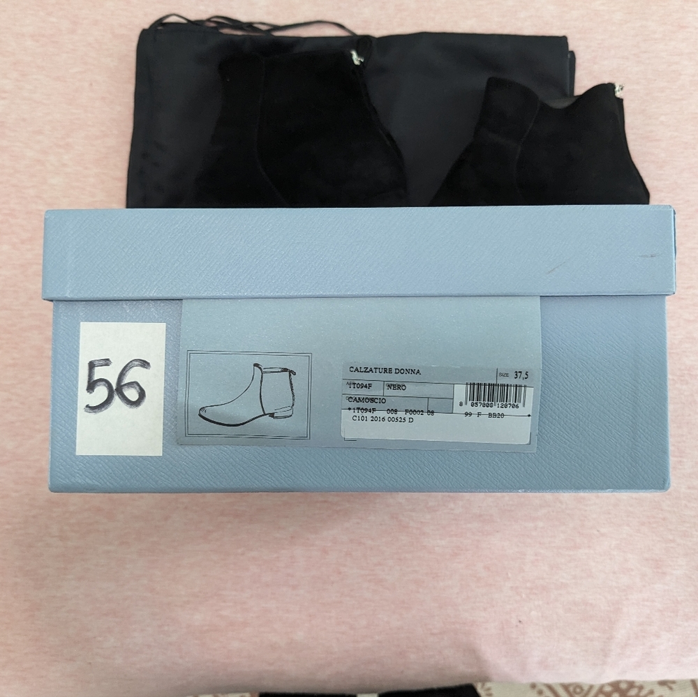 Prada Calzature Donna Camoscio Nero Ankle Boots - Picture 9 of 9